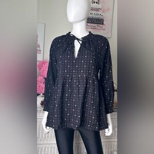 Hatch Alanap babydoll Maternity blouse Cotton floral print black size S Mat.